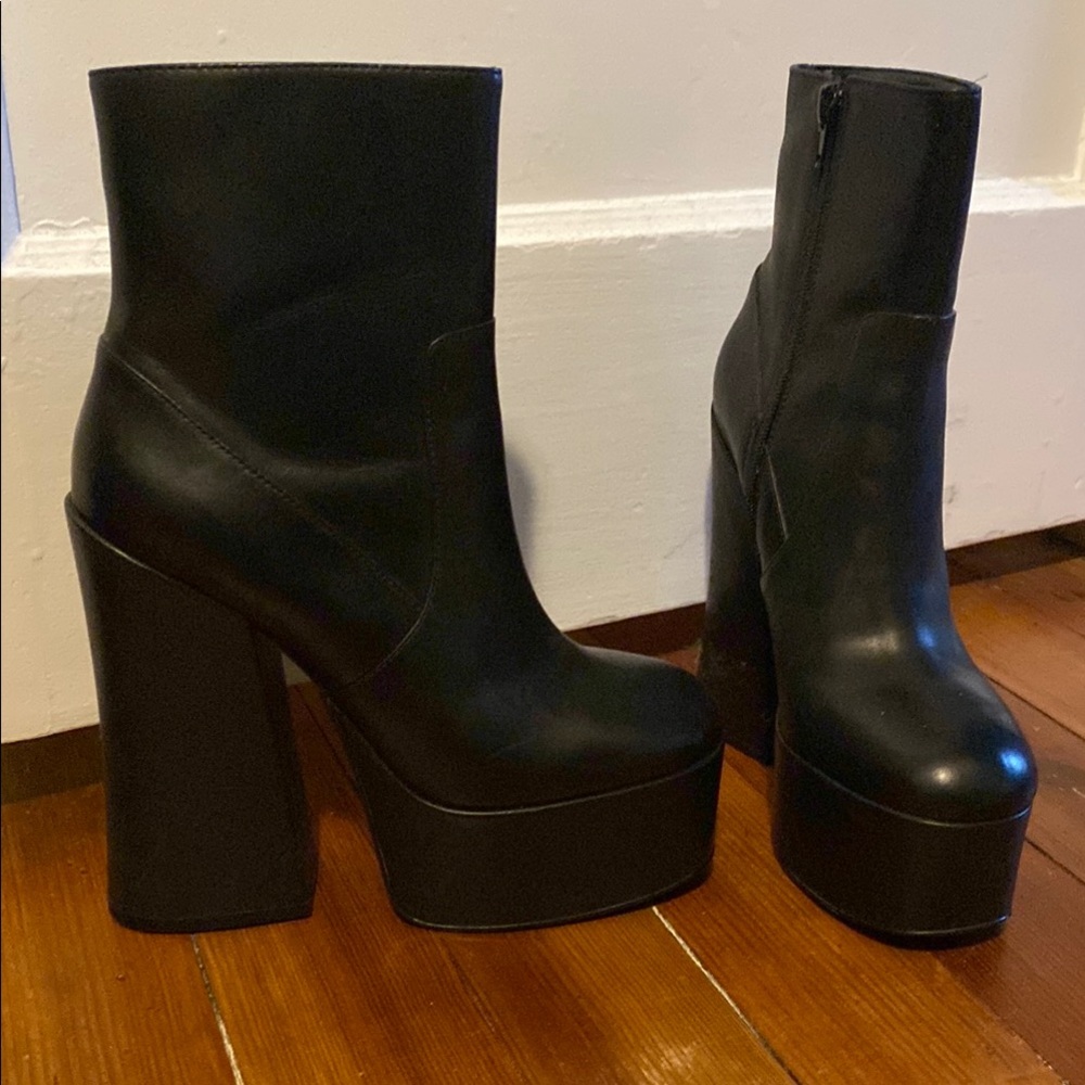 6 inch Black Vegan Platform Go Go Boots